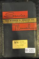 Warner & Swasey-Warner & Swasey No. 3, 4, 5 Turret Lathe Service, Parts & Instruction Manual-#3 -#4-#5-4-No. 3-No. 4-No. 5-01